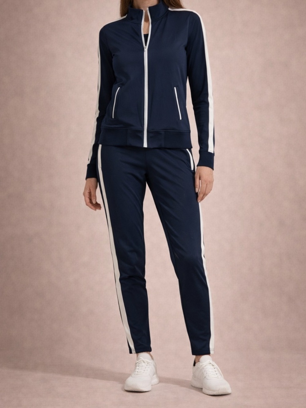 ALALA Navy Track Jacket + Jogger Set Women’s Athleisure Matching Set Small